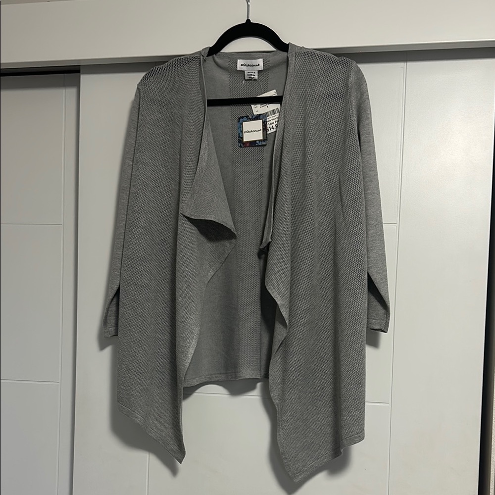 STITCHCOUNT Gray Open Front Women's Sweater